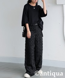 tシャツ コーデセット　カットソー×ジャガード織りパンツ レディース 楽天市場】2点コーデセット 2024 レディース Tシャツ トップス