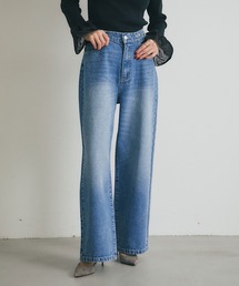 ウェスト金具付きデニムパンツ