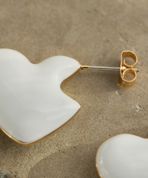セール】モノトーンぷっくりハートピアス（ピアス（両耳用））｜ear 
