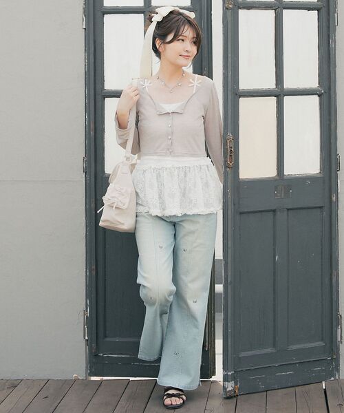 MAJESTIC LEGON(マジェスティックレゴン)の「バリエーションスリットデニム(デニムパンツ・レディース・ブルー系その他3/ブラック/ブルー・SMALL/MEDIUM/LARGE)」の5枚目の写真