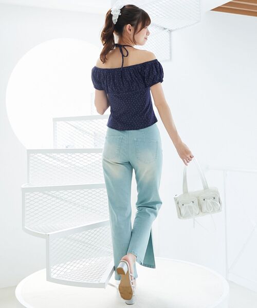 MAJESTIC LEGON(マジェスティックレゴン)の「バリエーションスリットデニム(デニムパンツ・レディース・ブルー系その他3/ブラック/ブルー・SMALL/MEDIUM/LARGE)」の8枚目の写真