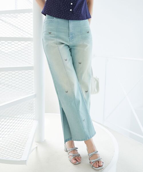 MAJESTIC LEGON(マジェスティックレゴン)の「バリエーションスリットデニム(デニムパンツ・レディース・ブルー系その他3/ブラック/ブルー・SMALL/MEDIUM/LARGE)」の10枚目の写真