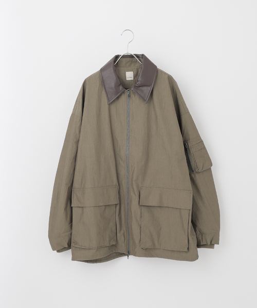 Deux Allures/ドゥ アリュール】レザーカラー ショートブルゾン