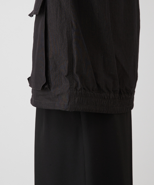 B.C STOCK（ベーセーストック）の「【Deux Allures/ドゥ アリュール】レザーカラー ショートブルゾン（ミリタリージャケット・メンズ・チャコールグレー/ブラウン・MEDIUM/LARGE）」の15枚目の写真