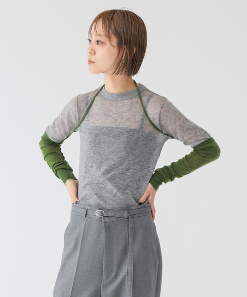 maturely（マチュアリー）の「【1/15再値下げ】maturely / ウール ショートスリーブ アンド アームカバー（ニット/セーター・レディース・ホワイト系その他7/グレー/ブラウン・ONE SIZE）」の3枚目の写真