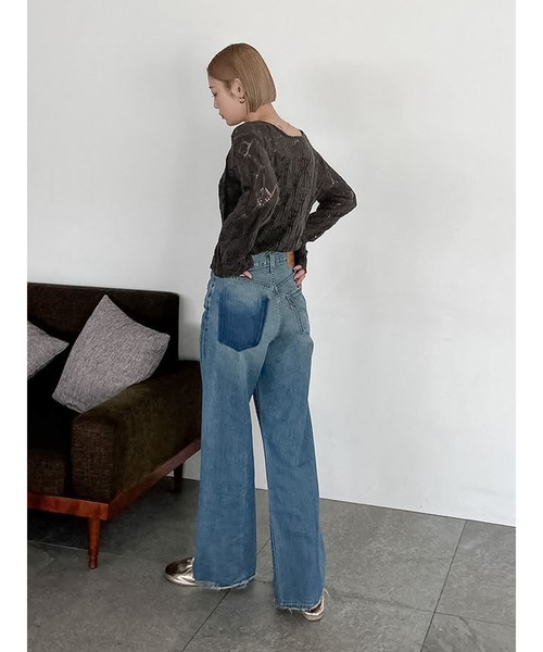 Levi's（リーバイス）の「Levi's別注 RIBCAGE WIDE LEGデニム（デニムパンツ・レディース・ブルー・24inch/25inch/26inch）」の14枚目の写真