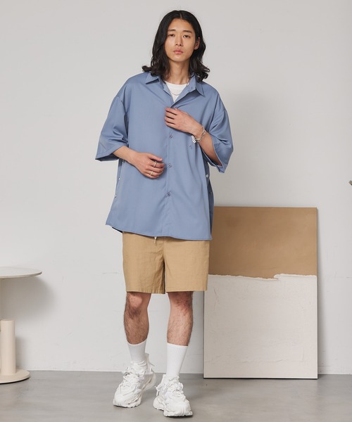 SEN TOKYO（セントーキョー）の「サイドボタンボックスシルエットシャツ（シャツ/ブラウス・メンズ・ライトブルー/ライトグリーン/ホワイト/ブラック・XL/L/M）」の21枚目の写真