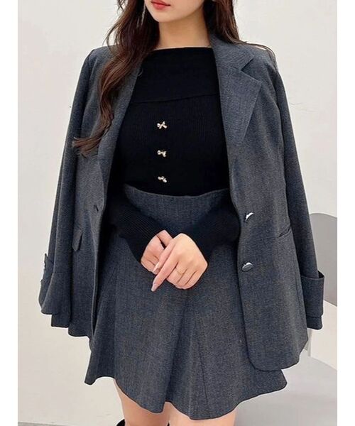 セットアップ着用可】フィットアンドフレアジャケット（テーラード