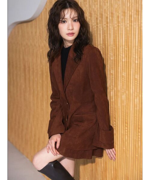 MERCURYDUO（マーキュリーデュオ）の「【セットアップ着用可】フィットアンドフレアジャケット（テーラードジャケット・レディース・ブラウン/キャメル/チャコールグレー/ブラック・SMALL/MEDIUM）」の10枚目の写真