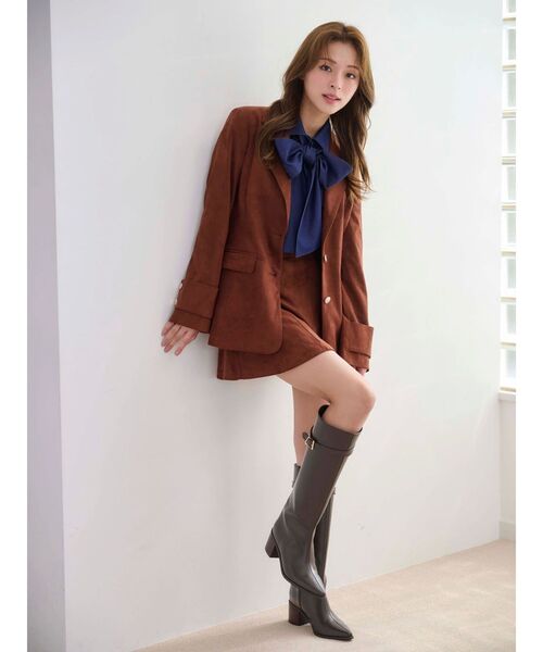 セール】【セットアップ着用可】フィットアンドフレアジャケット