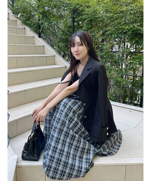 セットアップ着用可】フィットアンドフレアジャケット（テーラード