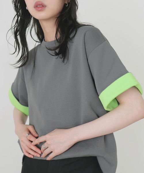 新品未使用　liten リテン バイカラーラクーンニットコーディガン　グレー 新品未使用 liten リテン バイカラーラクーンニットコーディガン