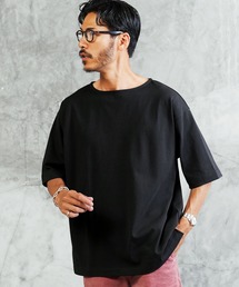 JIGGYS SHOP（ジギーズショップ）の「バスクシャツ ボートネック 5分袖Tシャツ メンズ   ヘビーウェイト 透けない 13オンス 無地 Basque Boat Neck Tee（Tシャツ/カットソー）」