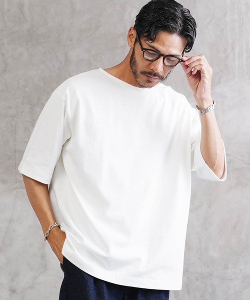 jiggys shop（ジギーズショップ）の「ヘビーオンス５分袖 Tシャツ バスクシャツ（Tシャツ/カットソー・メンズ・ホワイト/ブラック/ネイビー/グレー・MEDIUM/LARGE/X-LARGE）」の5枚目の写真