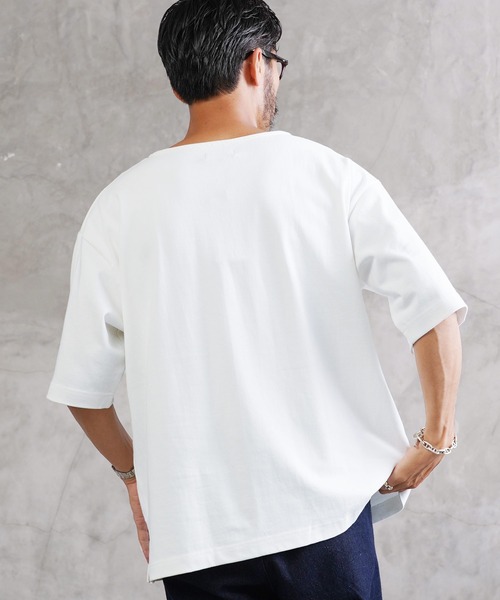 jiggys shop（ジギーズショップ）の「ヘビーオンス５分袖 Tシャツ バスクシャツ（Tシャツ/カットソー・メンズ・ホワイト/ブラック/ネイビー/グレー・MEDIUM/LARGE/X-LARGE）」の6枚目の写真