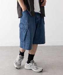 【CONTACT】ワイドデニムカーゴショーツ 054630
