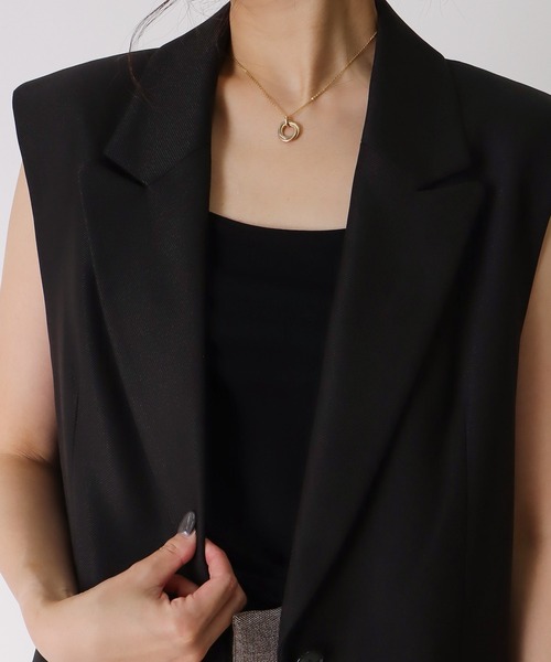 DRESSLAVE（ドレスレイブ）の「B7 / melange gilet(メランジジレ)（ベスト・レディース・ブラック/ベージュ・38）」の4枚目の写真