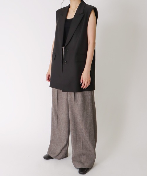 DRESSLAVE（ドレスレイブ）の「B7 / melange gilet(メランジジレ)（ベスト・レディース・ブラック/ベージュ・38）」の7枚目の写真