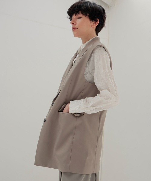 DRESSLAVE（ドレスレイブ）の「B7 / melange gilet(メランジジレ)（ベスト・レディース・ブラック/ベージュ・38）」の16枚目の写真