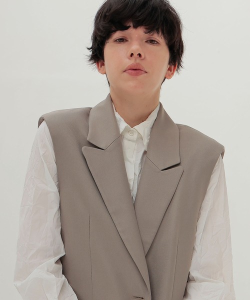 DRESSLAVE（ドレスレイブ）の「B7 / melange gilet(メランジジレ)（ベスト・レディース・ブラック/ベージュ・38）」の18枚目の写真