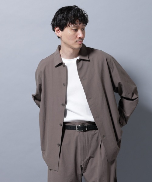 うなや セール】ストレッチワイドシャツブルゾン(セットアップ可)（シャツ