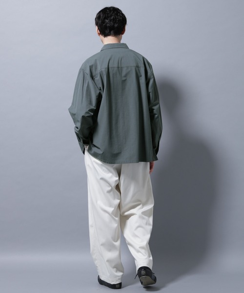 NANO universe（ナノユニバース）の「ストレッチワイドシャツブルゾン(セットアップ可)（シャツ/ブラウス・メンズ・チャコール/ブラウン/ブルーグレー・S/M/L）」の17枚目の写真