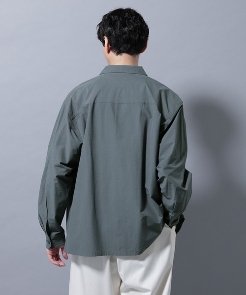 NANO universe（ナノユニバース）の「ストレッチワイドシャツブルゾン(セットアップ可)（シャツ/ブラウス・メンズ・チャコール/ブラウン/ブルーグレー・S/M/L）」の13枚目の写真