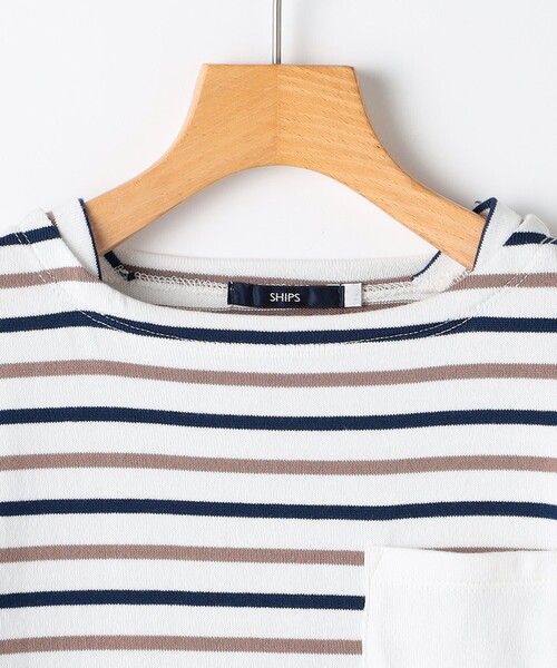 SHIPS(シップス)の「SHIPS KIDS:140~160cm/クレイジー ボーダー ロングスリーブ Tシャツ(Tシャツ/カットソー・キッズ・オフホワイト/ネイビー・160/150/140)」の4枚目の写真