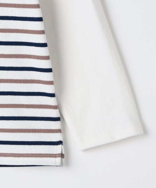 SHIPS(シップス)の「SHIPS KIDS:140~160cm/クレイジー ボーダー ロングスリーブ Tシャツ(Tシャツ/カットソー・キッズ・オフホワイト/ネイビー・160/150/140)」の5枚目の写真