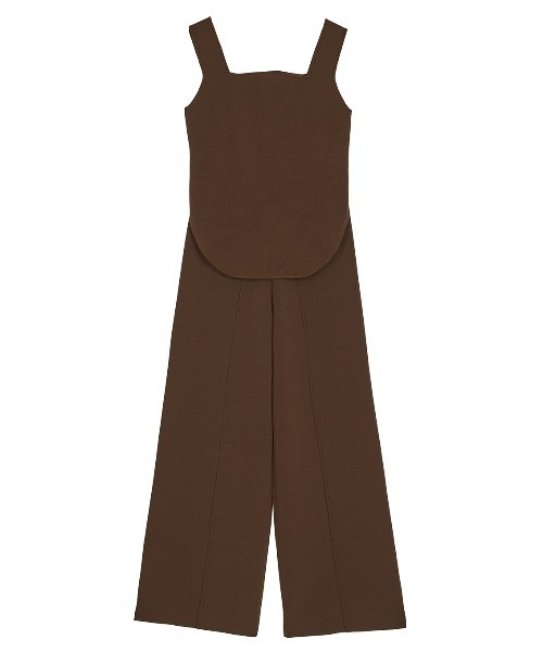 AMERI ブラウン オールインワン WAVE TANK KNIT SETUP（つなぎ/オールインワン）｜Ameri（アメリ）の