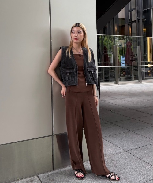 WAVE TANK KNIT SETUP（つなぎ/オールインワン）｜Ameri（アメリ）の