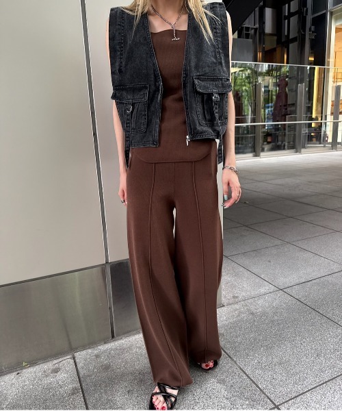 WAVE TANK KNIT SETUP（つなぎ/オールインワン）｜Ameri（アメリ）の