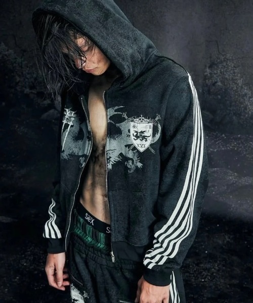 cozzy world wide パーカー 美品 Cozy world Wide】ROYAL KNIGHT CLUB WAXED - HOODZIP / 【コージー