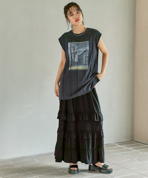 LEPSIM（レプシィム）の「フォトプリントBIGフレンチT　580737（Tシャツ/カットソー・レディース・チャコールグレー/オフホワイト/ホワイト・FREE）」の16枚目の写真