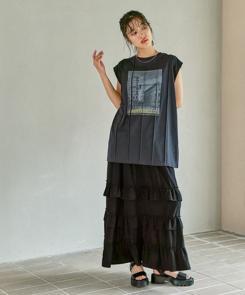 LEPSIM（レプシィム）の「フォトプリントBIGフレンチT　580737（Tシャツ/カットソー・レディース・チャコールグレー/オフホワイト/ホワイト・FREE）」の17枚目の写真