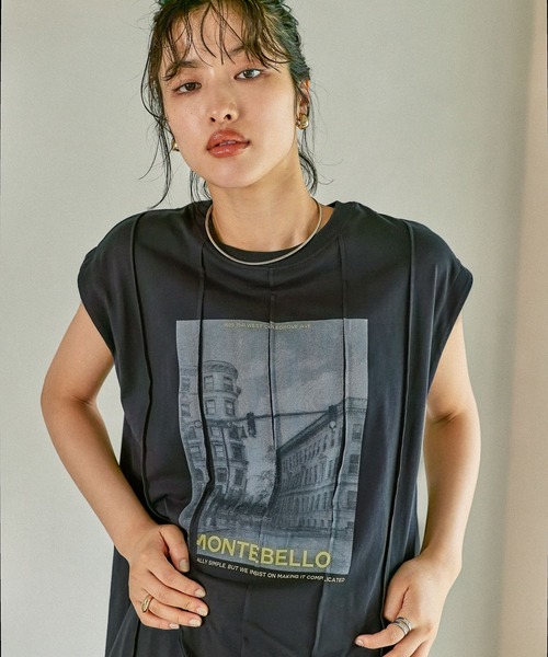 LEPSIM（レプシィム）の「フォトプリントBIGフレンチT　580737（Tシャツ/カットソー・レディース・チャコールグレー/オフホワイト/ホワイト・FREE）」の19枚目の写真