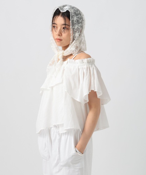 BAYFLOW（ベイフロー）の「[吸湿・撥水性に優れたインド綿]INDIANワンショルダーブラウス（シャツ/ブラウス・レディース・ブラック/ブラウン/オフホワイト・FREE）」の8枚目の写真