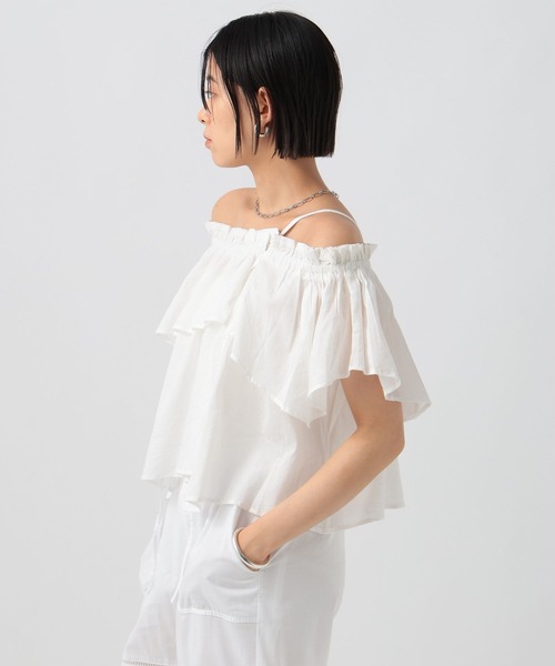 BAYFLOW（ベイフロー）の「[吸湿・撥水性に優れたインド綿]INDIANワンショルダーブラウス（シャツ/ブラウス・レディース・ブラック/ブラウン/オフホワイト・FREE）」の10枚目の写真