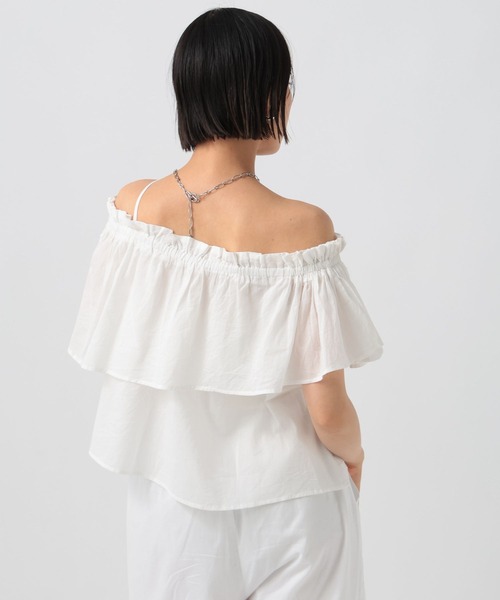 BAYFLOW（ベイフロー）の「[吸湿・撥水性に優れたインド綿]INDIANワンショルダーブラウス（シャツ/ブラウス・レディース・ブラック/ブラウン/オフホワイト・FREE）」の11枚目の写真