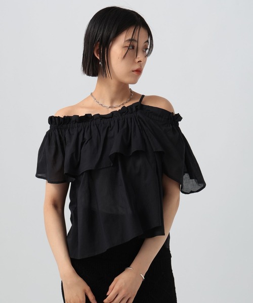 BAYFLOW（ベイフロー）の「[吸湿・撥水性に優れたインド綿]INDIANワンショルダーブラウス（シャツ/ブラウス・レディース・ブラック/ブラウン/オフホワイト・FREE）」の14枚目の写真