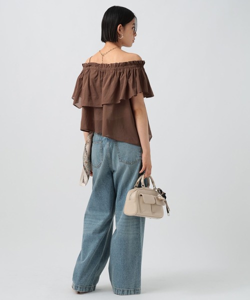 BAYFLOW（ベイフロー）の「[吸湿・撥水性に優れたインド綿]INDIANワンショルダーブラウス（シャツ/ブラウス・レディース・ブラック/ブラウン/オフホワイト・FREE）」の19枚目の写真