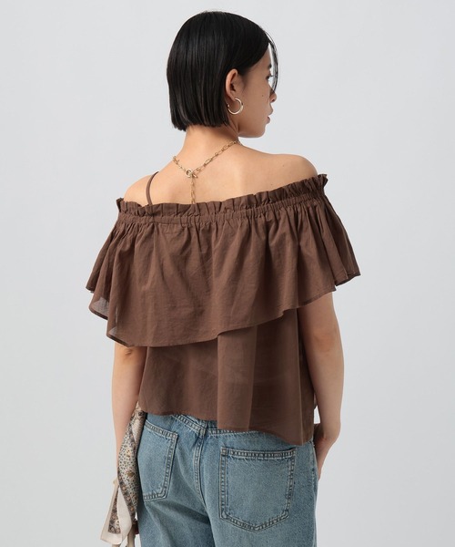 BAYFLOW（ベイフロー）の「[吸湿・撥水性に優れたインド綿]INDIANワンショルダーブラウス（シャツ/ブラウス・レディース・ブラック/ブラウン/オフホワイト・FREE）」の20枚目の写真