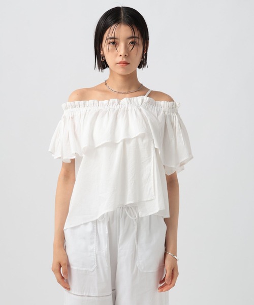 BAYFLOW（ベイフロー）の「[吸湿・撥水性に優れたインド綿]INDIANワンショルダーブラウス（シャツ/ブラウス・レディース・ブラック/ブラウン/オフホワイト・FREE）」の21枚目の写真