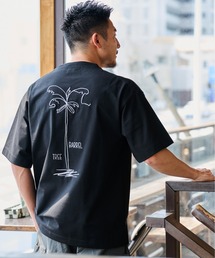 11.6ウルトラヘビーオンス Heavy Smithヤシの木柄 両面刺繍Tee
