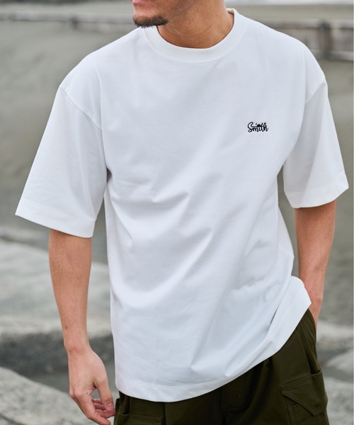 Sunny Smith(サニースミス)の「11.6ウルトラヘビーオンス Heavy Smithヤシの木柄 両面刺繍Tee(Tシャツ/カットソー・メンズ・ブラック/オフホワイト・LARGE/MEDIUM)」の11枚目の写真