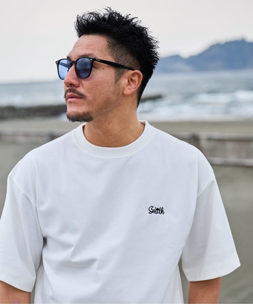 Sunny Smith(サニースミス)の「11.6ウルトラヘビーオンス Heavy Smithヤシの木柄 両面刺繍Tee(Tシャツ/カットソー・メンズ・ブラック/オフホワイト・LARGE/MEDIUM)」の12枚目の写真