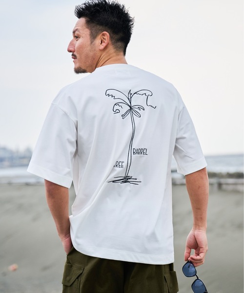 Sunny Smith(サニースミス)の「11.6ウルトラヘビーオンス Heavy Smithヤシの木柄 両面刺繍Tee(Tシャツ/カットソー・メンズ・ブラック/オフホワイト・LARGE/MEDIUM)」の13枚目の写真