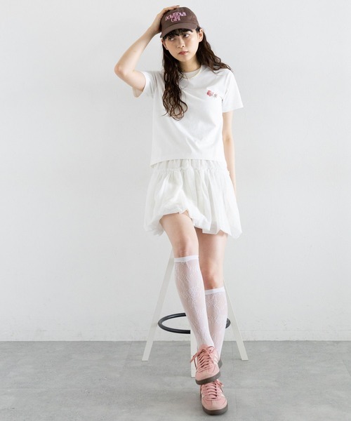 RAGEBLUE(レイジブルー)の「ピクセルフラワープリントTシャツ(Tシャツ/カットソー・レディース・ネイビー/ホワイト/ブラウン・FREE)」の8枚目の写真