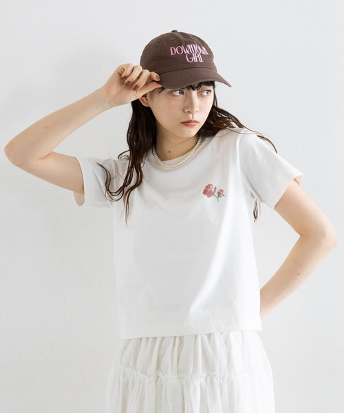 RAGEBLUE(レイジブルー)の「ピクセルフラワープリントTシャツ(Tシャツ/カットソー・レディース・ネイビー/ホワイト/ブラウン・FREE)」の9枚目の写真