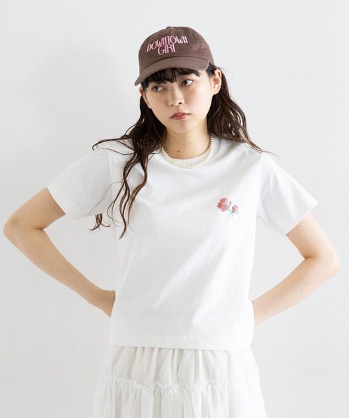 RAGEBLUE(レイジブルー)の「ピクセルフラワープリントTシャツ(Tシャツ/カットソー・レディース・ネイビー/ホワイト/ブラウン・FREE)」の10枚目の写真